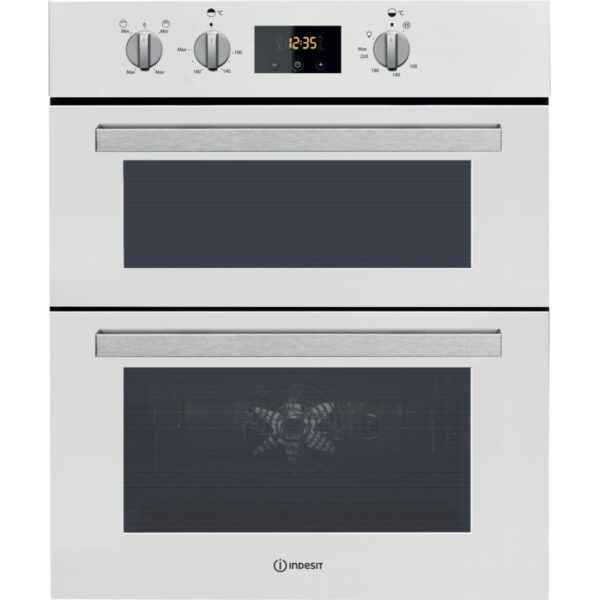 59L Built-Under Electric Double Oven, White, A Rated - Indesit IDU6340WH - Naamaste London Homewares - 1