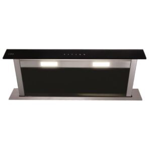 90cm Downdraft Cooker Hood, Black, B Rated - CDA EDD92BL - Naamaste London Homewares - 1