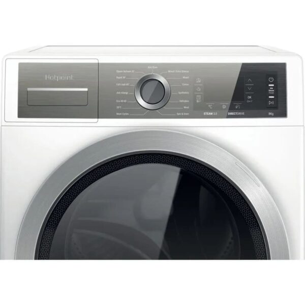 8kg Hotpoint Washing Machine, White, 1400RPM, B Rated - H6 W845WB UK - Naamaste London Homewares - 8