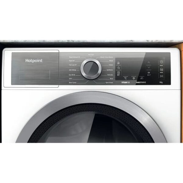 8kg Hotpoint Washing Machine, White, 1400RPM, B Rated - H6 W845WB UK - Naamaste London Homewares - 10