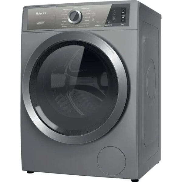 10kg Hotpoint Washing Machine, GentlePower, Silver, A Rated - H8 W046SB UK - Naamaste London Homewares - 2