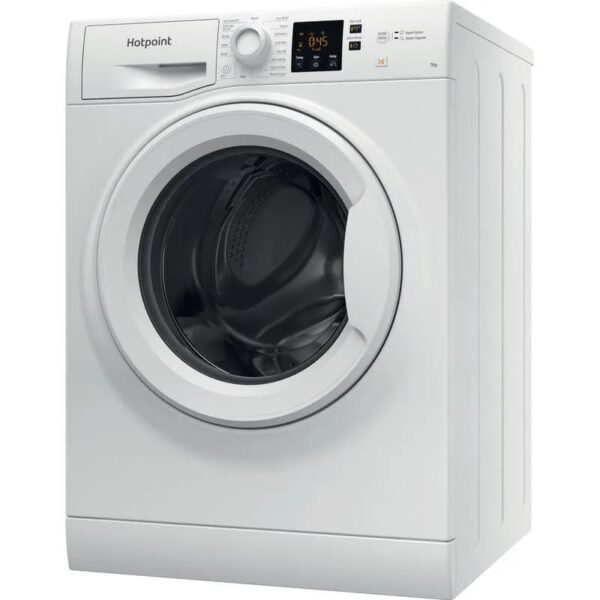 7kg Hotpoint Washing Machine, AntiStain, White, D Rated - NSWM 743U W UK N - Naamaste London Homewares - 2