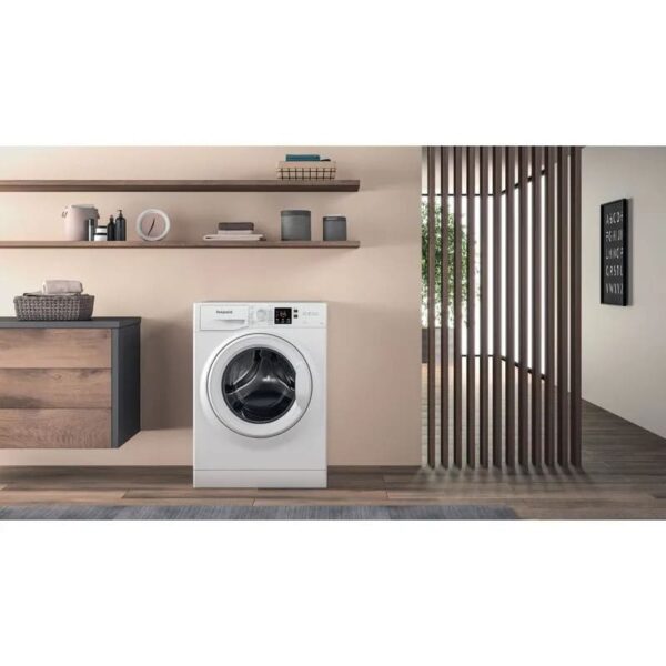 7kg Hotpoint Washing Machine, AntiStain, White, D Rated - NSWM 743U W UK N - Naamaste London Homewares - 5