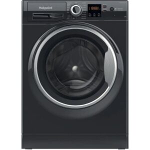 8Kg AntiStain 40 Hotpoint Washing Machine, Black, B Rated - NSWR845CBSUKN - Naamaste London Homewares - 1