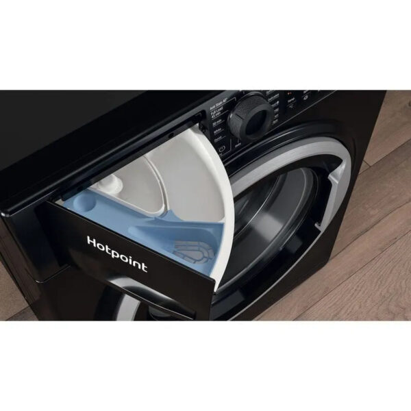 8Kg AntiStain 40 Hotpoint Washing Machine, Black, B Rated - NSWR845CBSUKN - Naamaste London Homewares - 9