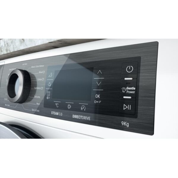 9kg Hotpoint Washing Machine, GentlePower, White, A Rated - H8W946WBUK - Naamaste London Homewares - 4