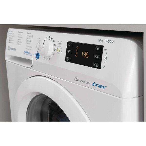 9kg Indesit Washing Machine, 1400 Spin, White, A Rated - BWE91496XWUKN - Naamaste London Homewares - 6