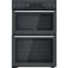 Ceramic Electric Cooker with Double Oven, Black, A Rated - Hotpoint CD67V9H2CA/UK - Naamaste London Homewares - 1