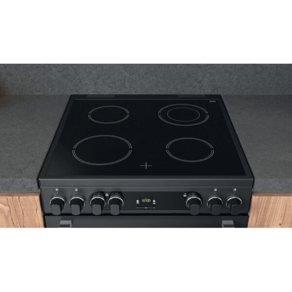 Ceramic Electric Cooker with Double Oven, Black, A Rated - Hotpoint CD67V9H2CA/UK - Naamaste London Homewares - 3