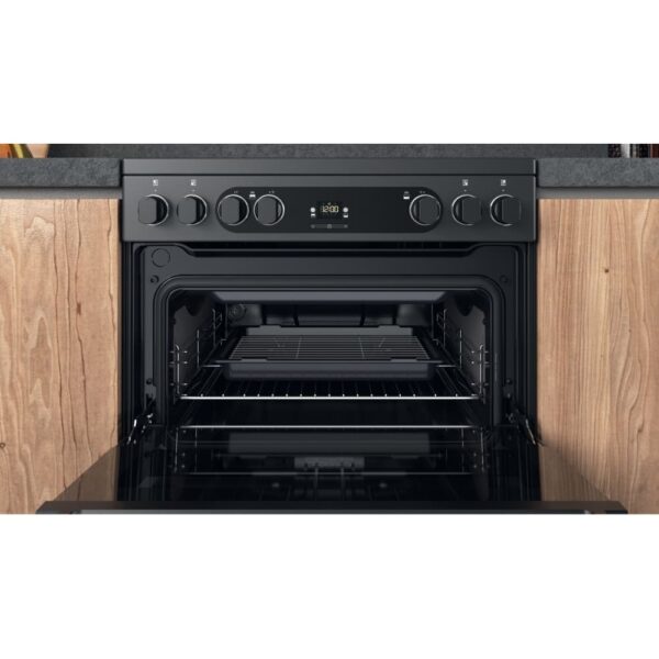 Ceramic Electric Cooker with Double Oven, Black, A Rated - Hotpoint CD67V9H2CA/UK - Naamaste London Homewares - 4