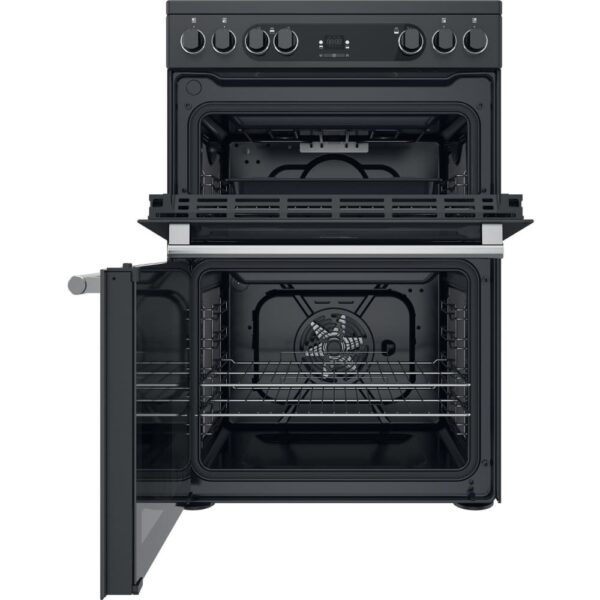 Ceramic Electric Cooker with Double Oven, Black, A Rated - Hotpoint CD67V9H2CA/UK - Naamaste London Homewares - 5