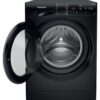 8kg Hotpoint Washing Machine, 1400 Spin, Black, B Rated - NSWM845CBSUKN - Naamaste London Homewares - 3