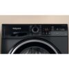 8kg Hotpoint Washing Machine, 1400 Spin, Black, B Rated - NSWM845CBSUKN - Naamaste London Homewares - 8