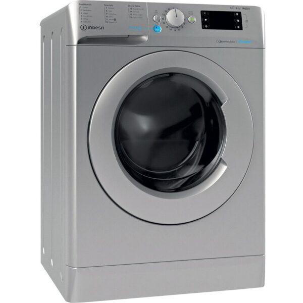 9kg Indesit Washer Dryer Silver, A Rated - BDE86436XSUKN - Naamaste London Homewares - 2