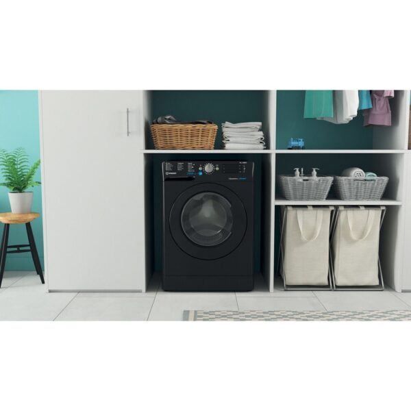 9kg Indesit Washing Machine, 1400 Spin, Black, A Rated - BWE91496XKUKN - Naamaste London Homewares - 10