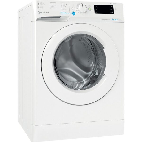 10kg Indesit Washing Machine, 1400 Spin, White, A Rated - BWE101486XWUKN - Naamaste London Homewares - 2