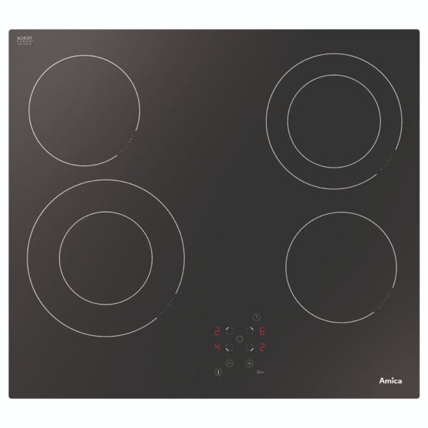 60cm Four Zone Electric Ceramic Hob, Frameless Touch Control - Amica ACH6440FR - Naamaste London Homewares - 7