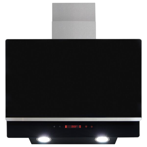 60cm Chimney Cooker Hood, Black, B Rated - Amica AEA60BL - Naamaste London Homewares - 1