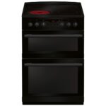 Ceramic Electric Cooker with Double Oven, Black, A Rated - Amica AFC6550BL - Naamaste London Homewares - 1