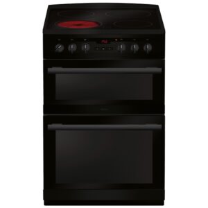 Ceramic Electric Cooker with Double Oven, Black, A Rated - Amica AFC6550BL - Naamaste London Homewares - 1