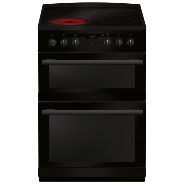 Ceramic Electric Cooker with Double Oven, Black, A Rated - Amica AFC6550BL - Naamaste London Homewares - 1