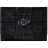 70cm 5 Burner Gas Hob, Black on Glass - Amica AGVH7300BL - Naamaste London Homewares - 1