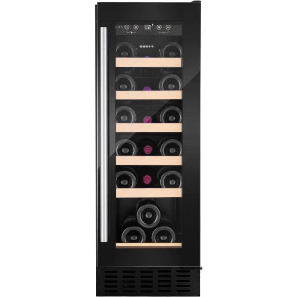 19 Bottle CDA Wine Cooler, Black, G Rated - CFWC304BL - Naamaste London Homewares - 1