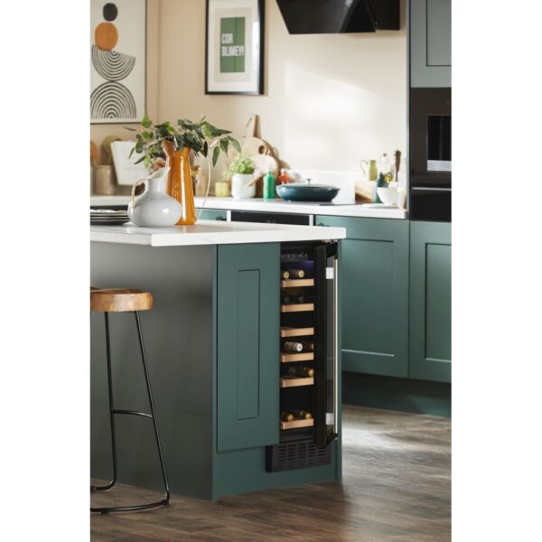 19 Bottle CDA Wine Cooler, Black, G Rated - CFWC304BL - Naamaste London Homewares - 3