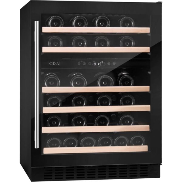 46 Bottle Wine Cooler, Black, G Rated - CDA CFWC604BL - Naamaste London Homewares - 2