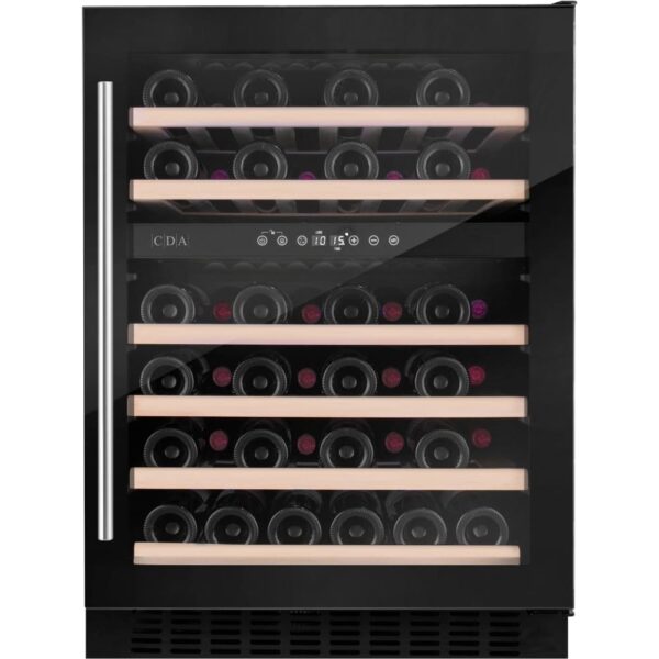 46 Bottle Wine Cooler, Black, G Rated - CDA CFWC604BL - Naamaste London Homewares - 1