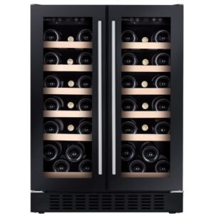 38 Bottle CDA Wine Cooler, Black, G Rated - CFWC624BL - Naamaste London Homewares - 1