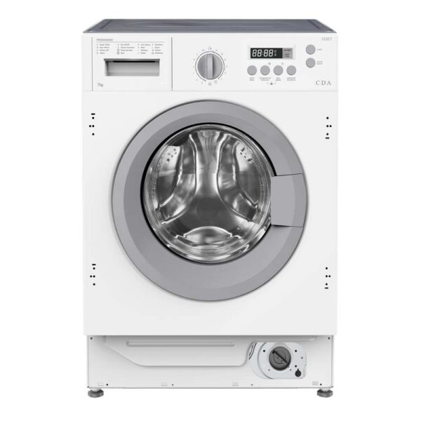 Integrated Washing Machine, 7kg, 1400 Spin, White, B Rated - CDA CI327 - Naamaste London Homewares - 1