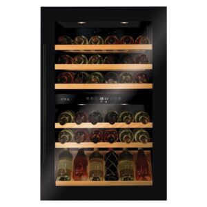 55 Bottle Dual Zone CDA Wine Cooler, Black, G Rated - FWV902BL - Naamaste London Homewares - 1