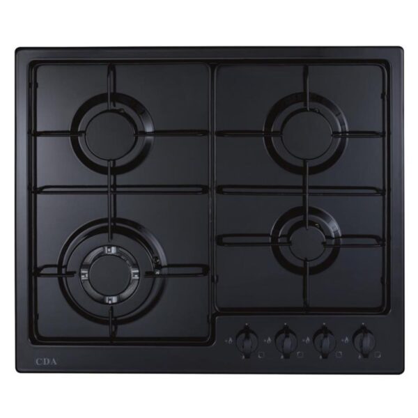 4 Burner Gas Hob, Black - CDA HG6251BL - Naamaste London Homewares - 1