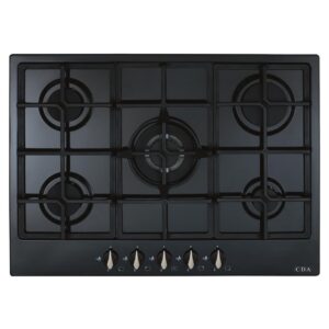 5 Burner Gas Hob, Black - CDA HG7251BL - Naamaste London Homewares - 1