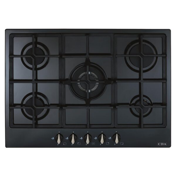 5 Burner Gas Hob, Black - CDA HG7251BL - Naamaste London Homewares - 1