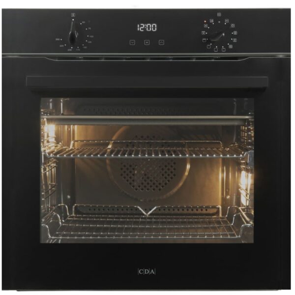 Built-In Electric Oven, Single, Black, A Rated - CDA SL300BL - Naamaste London Homewares - 1