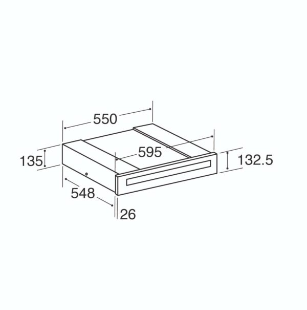 Handle-Less Warming Drawer, Black - CDA VW153BL - Naamaste London Homewares - 2