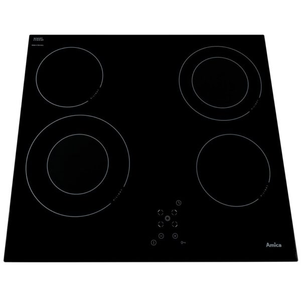 60cm Four Zone Electric Ceramic Hob, Frameless Touch Control - Amica ACH6440FR - Naamaste London Homewares - 4