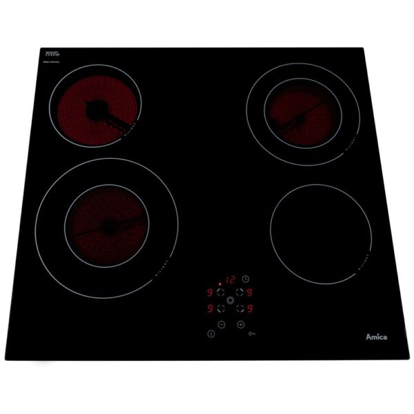 60cm Four Zone Electric Ceramic Hob, Frameless Touch Control - Amica ACH6440FR - Naamaste London Homewares - 5