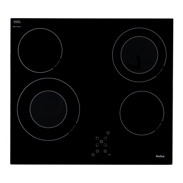 60cm Four Zone Electric Ceramic Hob, Frameless Touch Control - Amica ACH6440FR - Naamaste London Homewares - 1