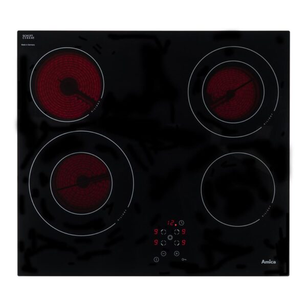 60cm Four Zone Electric Ceramic Hob, Frameless Touch Control - Amica ACH6440FR - Naamaste London Homewares - 6