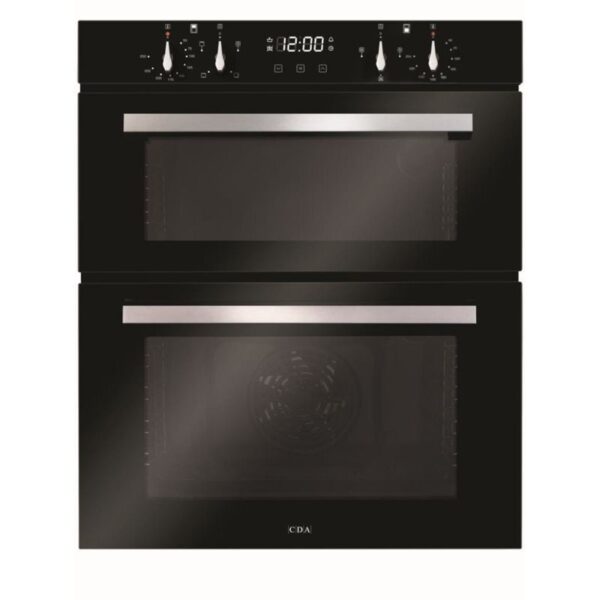 Built-Under Electric Double Oven, Black, A Rated - CDA DC741BL - Naamaste London Homewares - 1