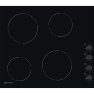 58cm Electric Ceramic Hob, Knob Control, Black - Indesit RI860C - Naamaste London Homewares - 1