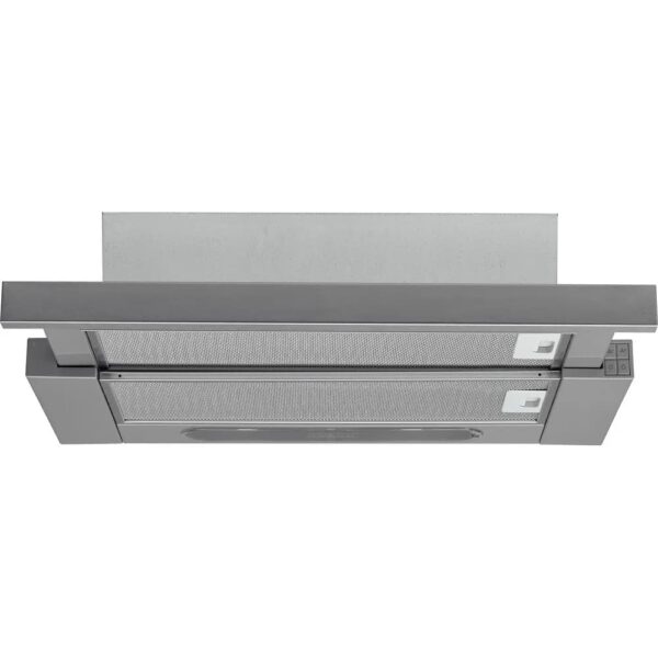 60cm Telescopic Cooker Hood, Stainless Steel, D Rated - Hotpoint HSFX - Naamaste London Homewares - 1