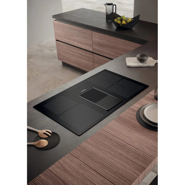 83cm Venting Induction Hob With Extractor, Black - Hotpoint PVH92BKFKIT - Naamaste London Homewares - 6