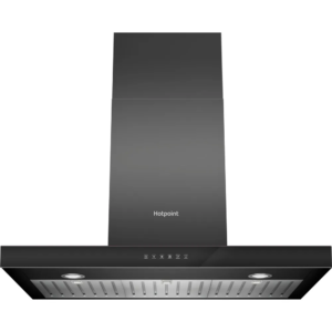 90cm Chimney Cooker Hood, Black - Hotpoint PHBS98CLTDK1 - Naamaste London Homewares - 1