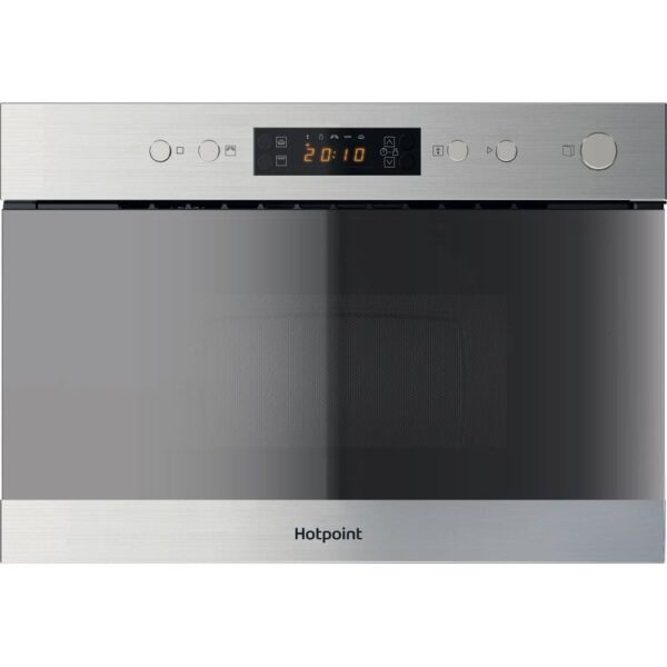 750W Built-In Microwave Oven with Grill, Stainless Steel - Hotpoint MN314IXH - Naamaste London Homewares - 1