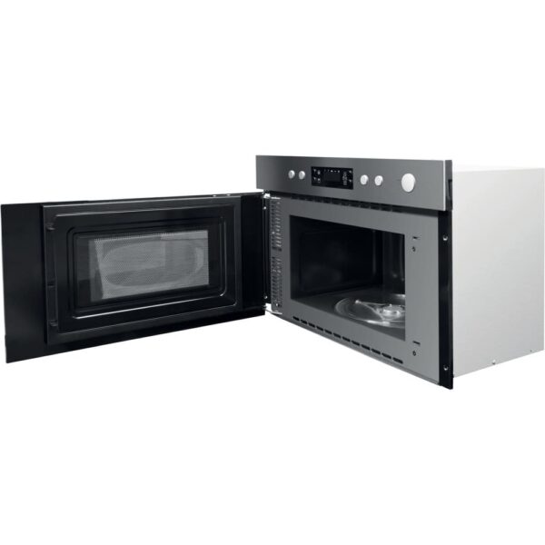 750W Built-In Microwave Oven with Grill, Stainless Steel - Hotpoint MN314IXH - Naamaste London Homewares - 3