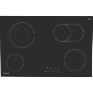 77cm Electric Ceramic Hob, 4 Zone, Black - Hotpoint HR724BH - Naamaste London Homewares - 1